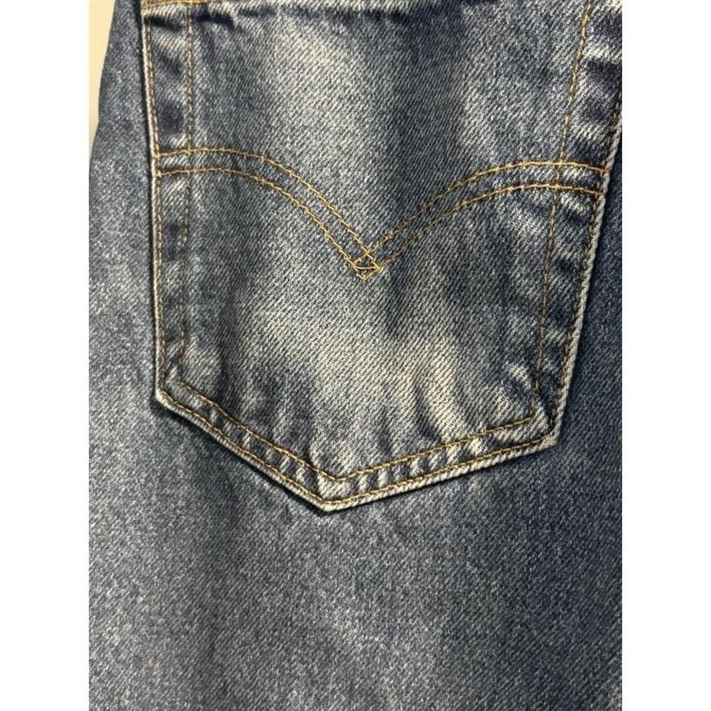 Levi's 505 Men's Regular Fit Jeans Medium Wash Straight Leg Distressed 33x30 - Picture 5 of 7